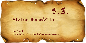 Vizler Borbála névjegykártya
